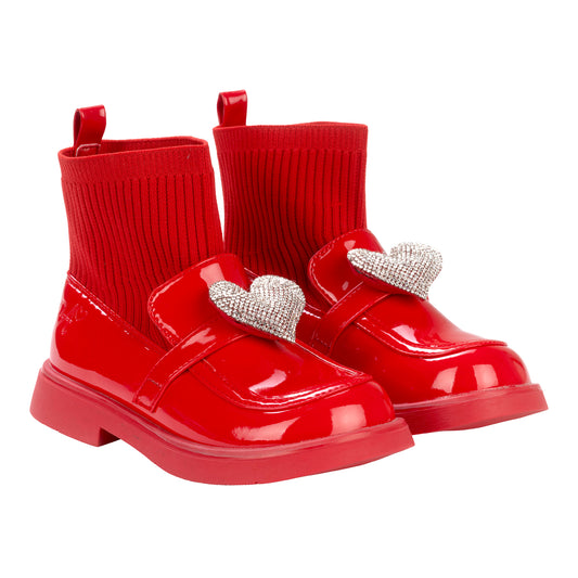 Red Mary Jane Sock Boot