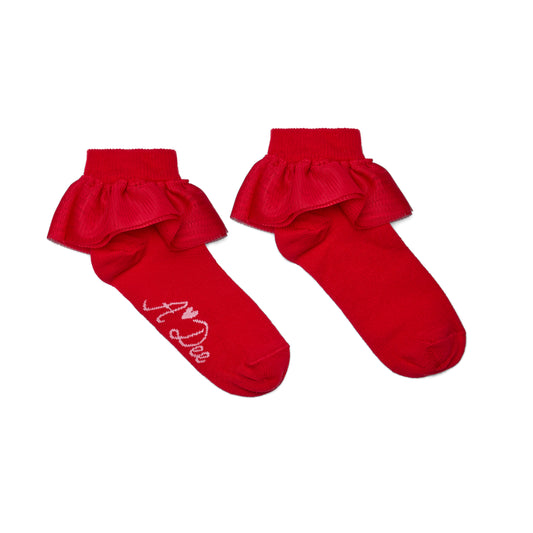 Red Loulou Ankle Socks