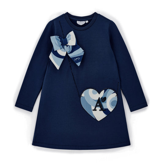 Navy Lotus Dress