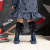 Navy Poppy Knee High Socks