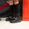 Black Poppy Knee High Socks