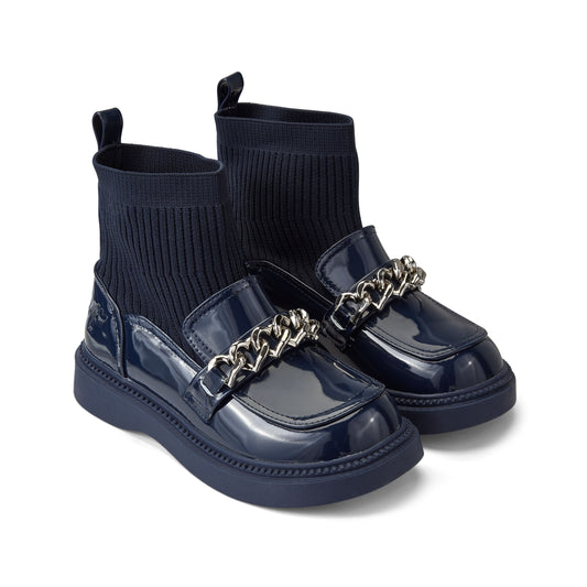 Navy Mary-Chain Boots