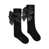 Black Poppy Knee High Socks