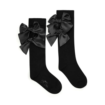 Black Poppy Knee High Socks