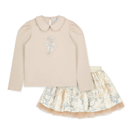 Beige Brie Skirt Set