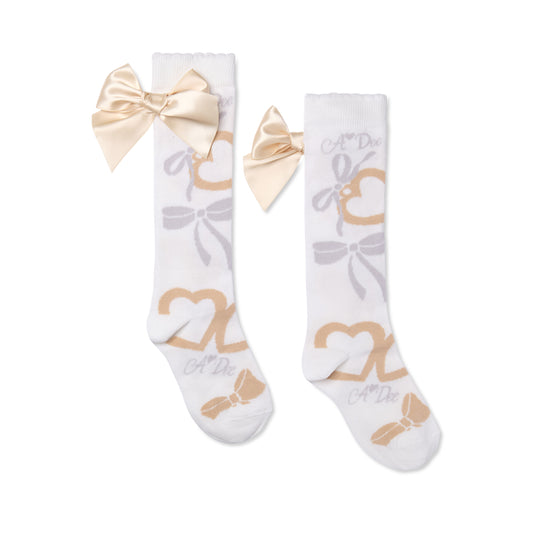 White Alessandra Knee High Socks