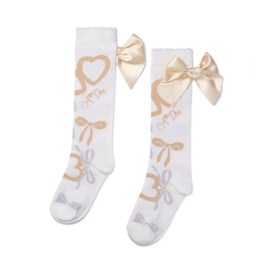White Alessandra Knee High Socks
