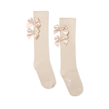 Beige Ariel Knee High Socks