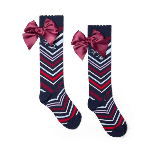 Navy Alessandra Knee High Socks