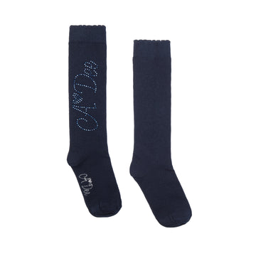 Navy Seren Knee High Socks